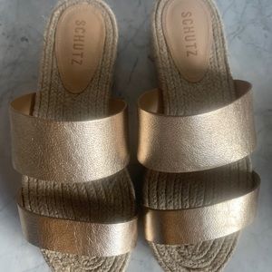 Schutz Jute espadrille strappy sandal size 8.5